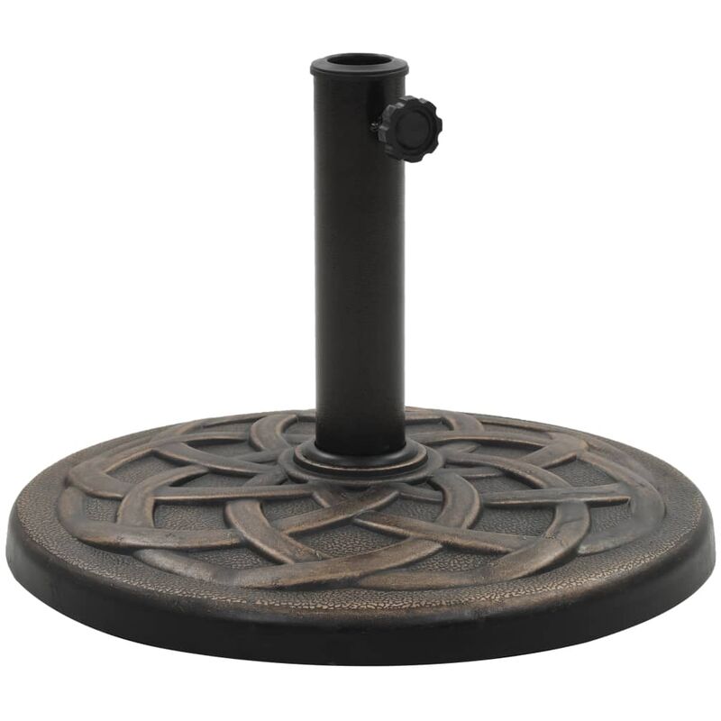 

vidaXL Base de Sombrilla de Poliresina Bronce Redonda 19 kg - Marrón