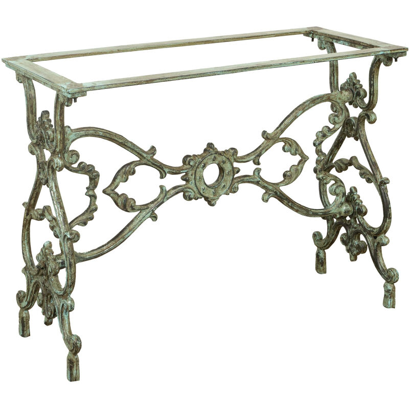 Pied de table de jardin Structure en fer et fonte massif, idéale pour l'intérieur et l'extérieur Plateaux en marbre, verre, bois
