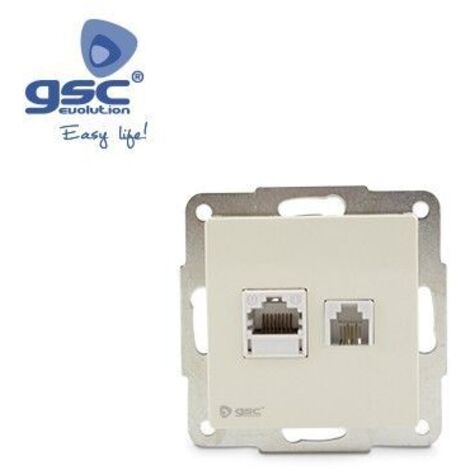 Base de teléfono e internet empotrable Gamma Blanco