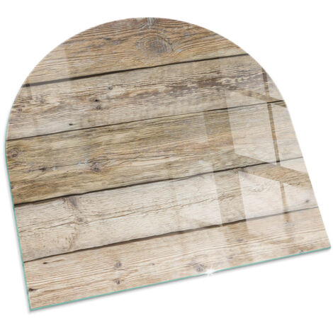 Base décorative Plaque Carrée de protection avec impression sous cheminée pour salon Planches en bois naturel 100x100 cm