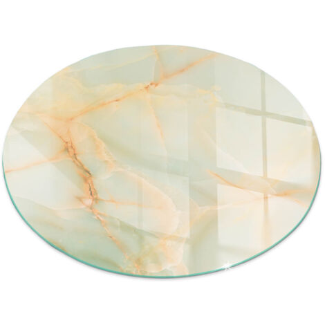 Base décorative Plaque de protection avec impression sous cheminée pour salon Motif marbré abstrait Ronde fi 60 cm