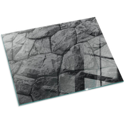 Base décorative Plaque Rectangulaire de protection avec impression sous cheminée pour salon Motif pierre naturelle 80x60 cm