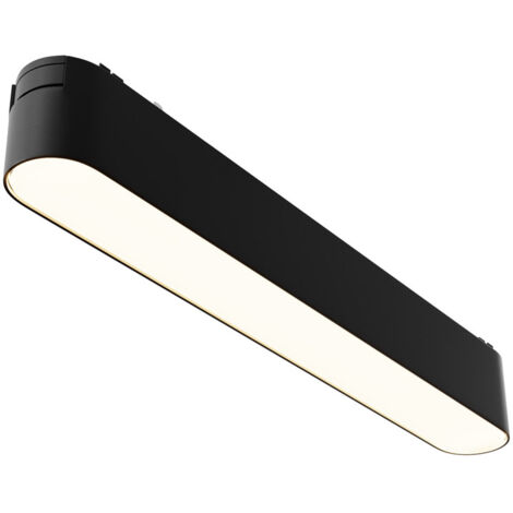 Base Di Illuminazione Binario Moderno Basic Alluminio Nero Luce Calda 12W