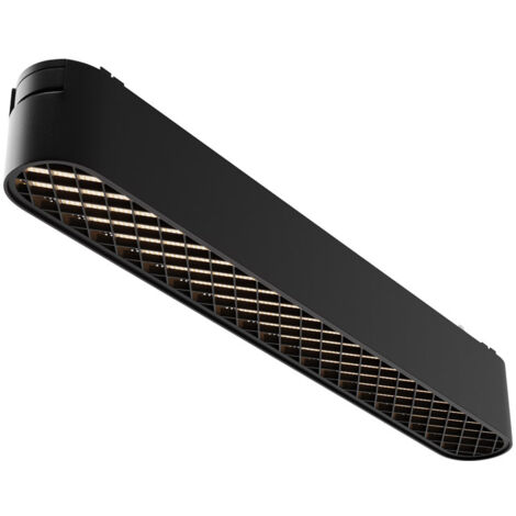 Base Di Illuminazione Binario Moderno Basis Grid Alluminio Nero Luce Calda 12W