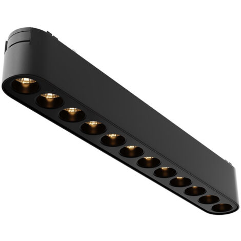 Base Di Illuminazione Binario Moderno Points Alluminio Nero Luce Calda 12W