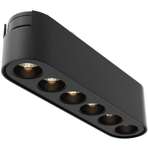 Base Di Illuminazione Binario Moderno Points Alluminio Nero Luce Calda 6W