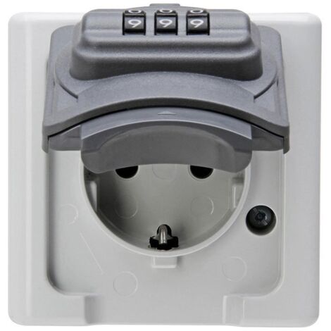 Base di presa impermeabile Kopp Grigio Serratura a combinazione manuale Con coperchio Esterno Tipo F