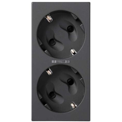 Base doble schuko a tornillo con led grafito SIMON 50010472-038