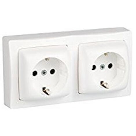 Base doppia spina 2P + TT bianco monoblocco Legrand Oteo 086077 | Leroy Merlin
