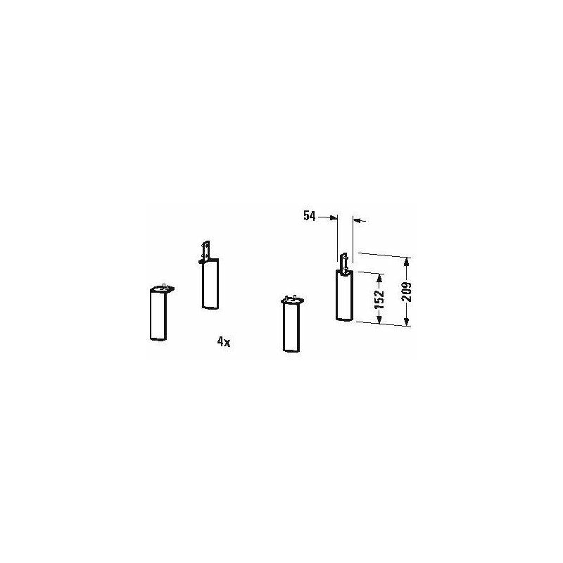 

Base Duravit BRIOSO 152x44x10mm 4 St hormigón lacado