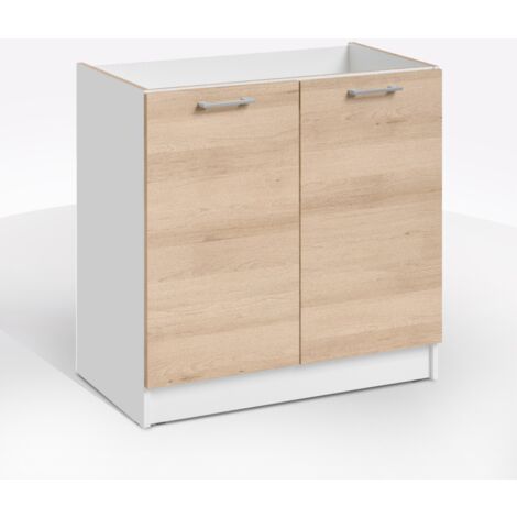 BASE ECO CM 80X46 H. 82 BIANCO E ROVERE ARTISAN