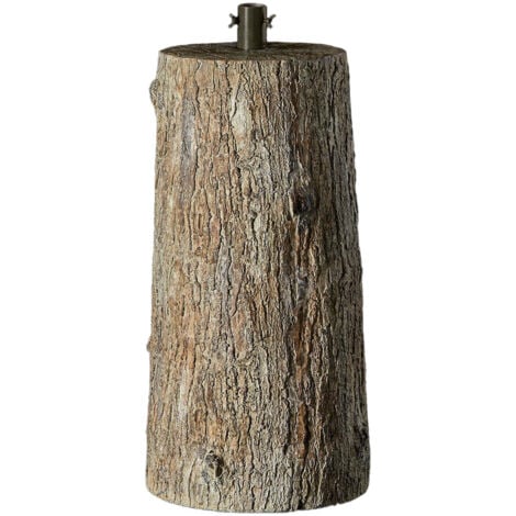 Base effetto tronco per albero di Natale con supporto in metallo -Ø 22 cm x h 45 cm