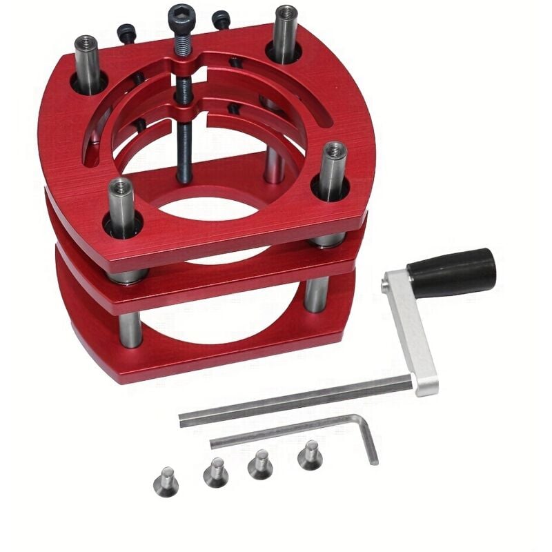 Base Élévatrice de Table de Toupie à 4 Griffes Levage Maximum 51mm, Table de Fraisage pour Défonceuse pour Moteur de Diamètre 64-66mm, Accessoires