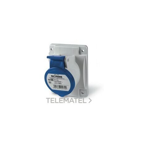 Base empotrable OPTIMA 2P+T 16A 6h azul SCAME 413.1663