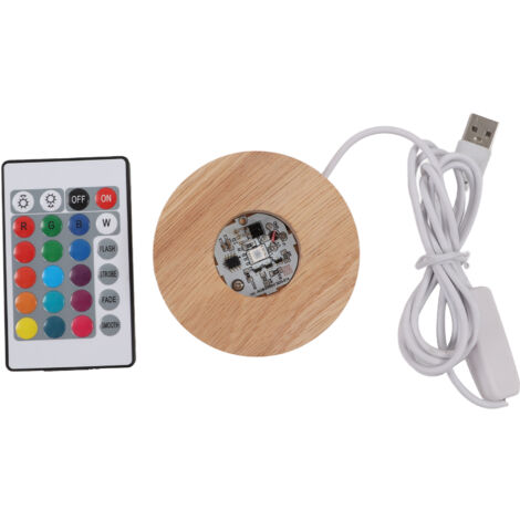 Base en Bois pour LED - Écologique, Style Élégant et Durable - Large Gamme d'Applications - Lumière Colorée