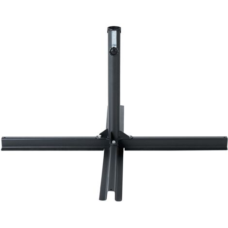 BELIANI Base en Croix pour Parasol en Acier Noir 4,5 Kg 100 cm Usage Extérieur Vicchio