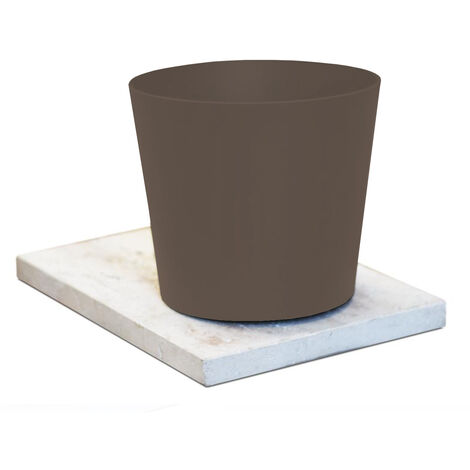 Base en travertin avec seau en aluminium peint en gris tourterelle et drain de fontaine Fasten-Frog-Newest-Bridge-Connect
