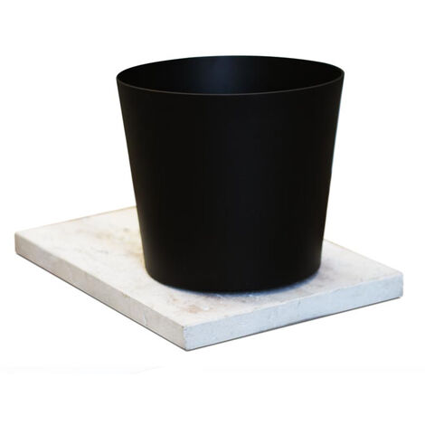 Base en travertin avec seau en aluminium peint en noir et drain de fontaine Fasten-Frog-Newest-Bridge-Connect