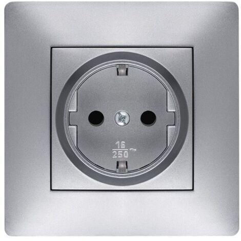 Base enchufe aluminio empotrada TT 2P+T 16A 250V Famatel 9223