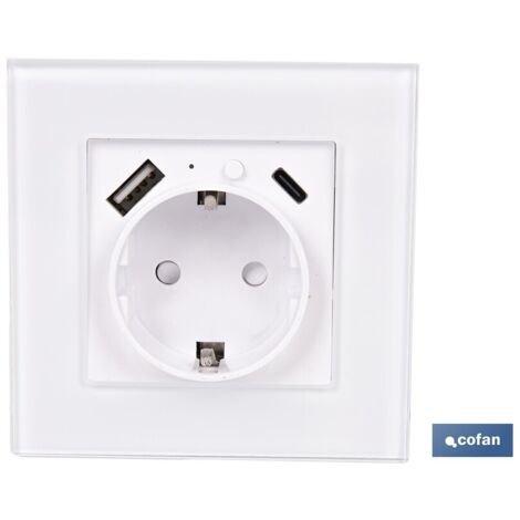 BASE ENCHUFE CON PUERTO USB Y TIPO C WIFI