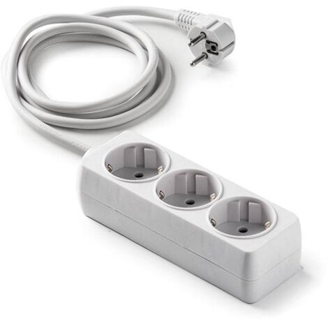 Base enchufe DUOLEC múltiple con cable. 3 tomas - talla