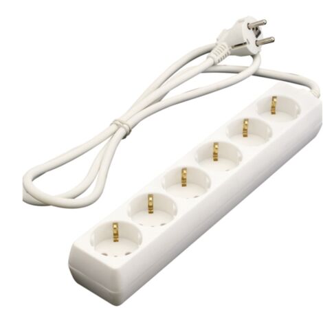 Base enchufe DUOLEC múltiple con cable. 6 tomas - talla