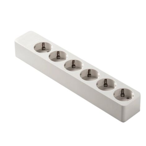 Base enchufe DUOLEC múltiple con T/T lateral. 4 unidades. 6 tomas - talla