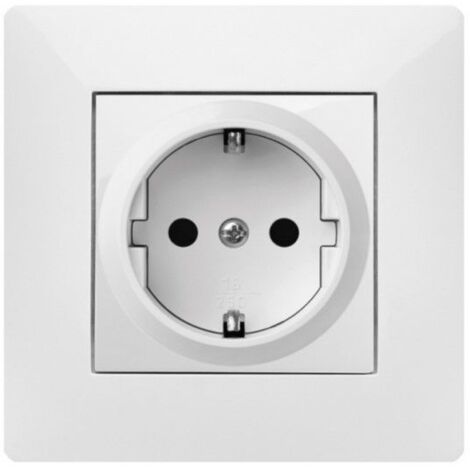 Base enchufe eléctricidad 16a-250v schuko tt empotrar abs