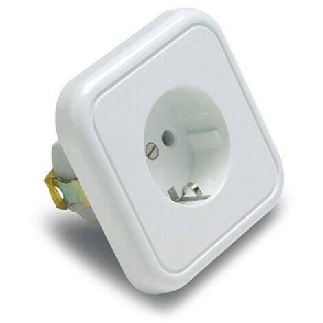 BASE ENCHUFE EMPOTRAR BLANCO PORCELANA - 16 A