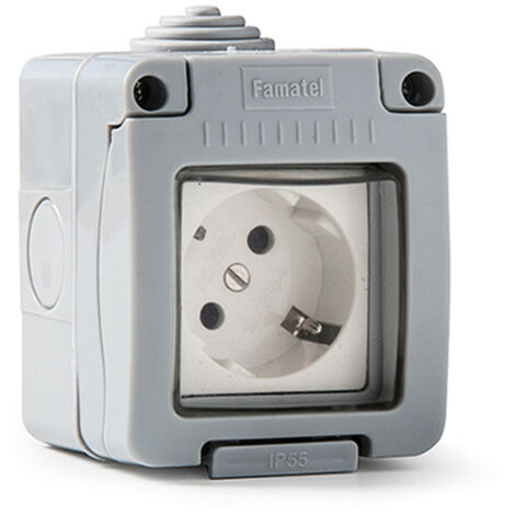 Base enchufe estanco 16A IP55  Blanco