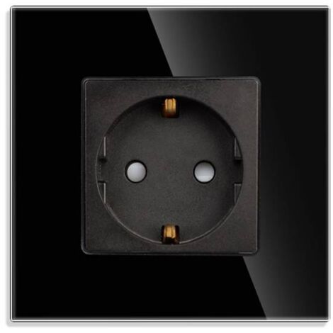 Base enchufe EU 16A  KOOB frontal cristal negro
