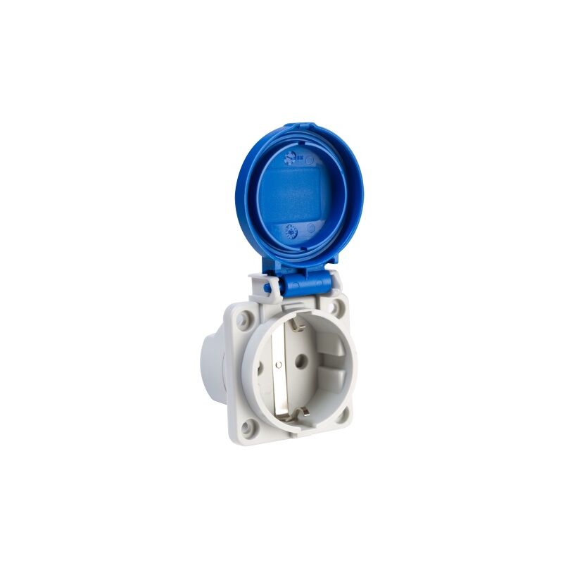 

Base enchufe industrial hembra 2P+T 250V IP44 empotrar Azul 16 A
