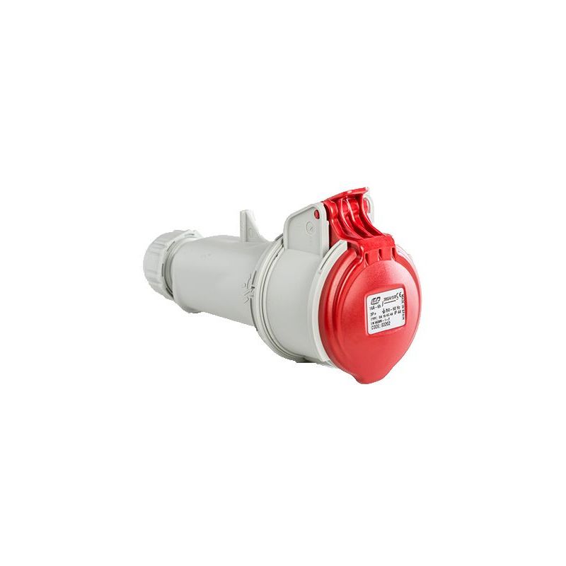 

Base enchufe industrial hembra 3P+T 380V IP44 aerea Rojo 16 A