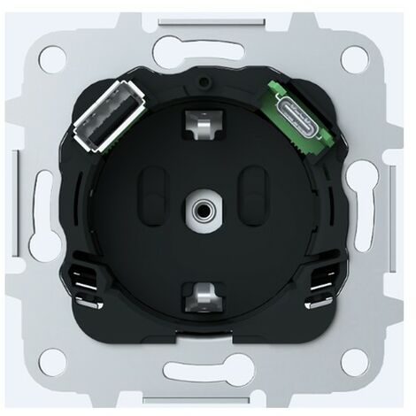 Base enchufe schuko con cargador USB A+C 8188.4 de Niessen