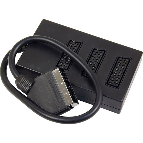Base euroconector TV 3 tomas + cable