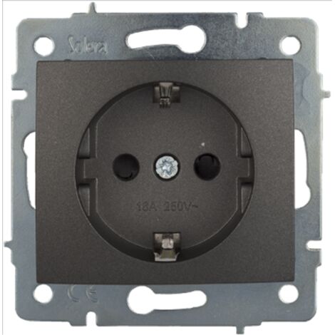 Base fija 2p+t empotrar sin marco 16a 250v grafito