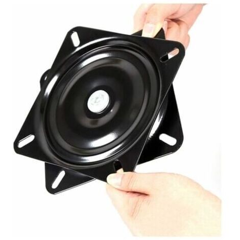 Base giratoria cuadrada de 16 cm con cojinetes para sofá, mueble de TV y taburete de bar, color negro