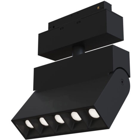 Base Illuminazione Points Rot Per Binario Moderno Alluminio Nero 10W Luce Calda