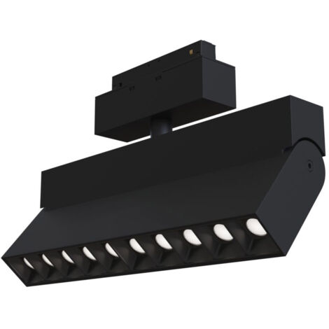 Base Illuminazione Points Rot Per Binario Moderno Alluminio Nero 20W Luce Calda