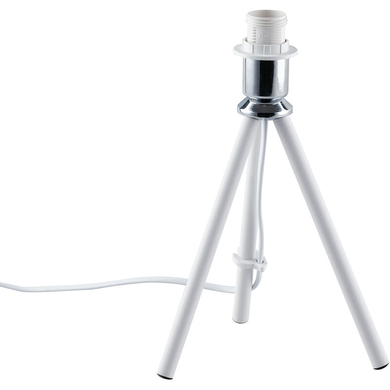 Image of Luce Ambiente E Design - Base lampada da tavolo marilyn in metallo bianco 25 cm. - Bianco