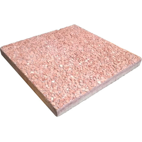 Base lastra quadrata in marmo e ghiaia per ombrelloni con base a croce -  14 kg Rosso Verona (40x40)