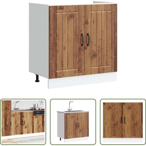 Base lavello -  Mobile Base Lavello Lucca Legno Antico in Legno Multistrato