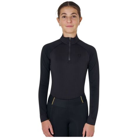 Base layer bambini unisex in tessuto tecnico: 8 YEARS, Nero/Nero