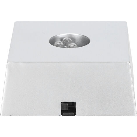 Base lumineuse LED colorée pour minéraux, socle trapézoïdal éclairant pour cristaux et pierres