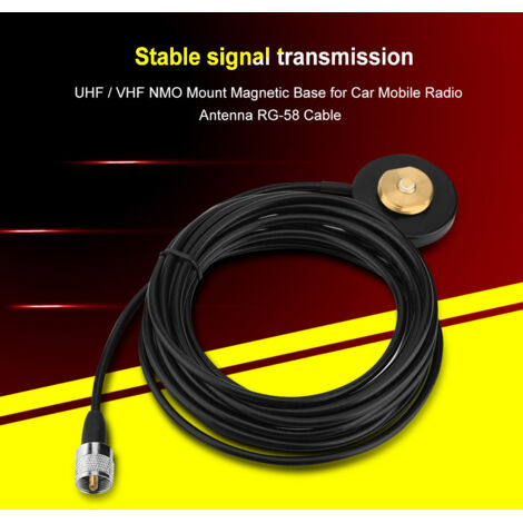 Base Magnétique NMO UHF/VHF pour Antenne Radio Mobile Voiture avec Câble RG-58