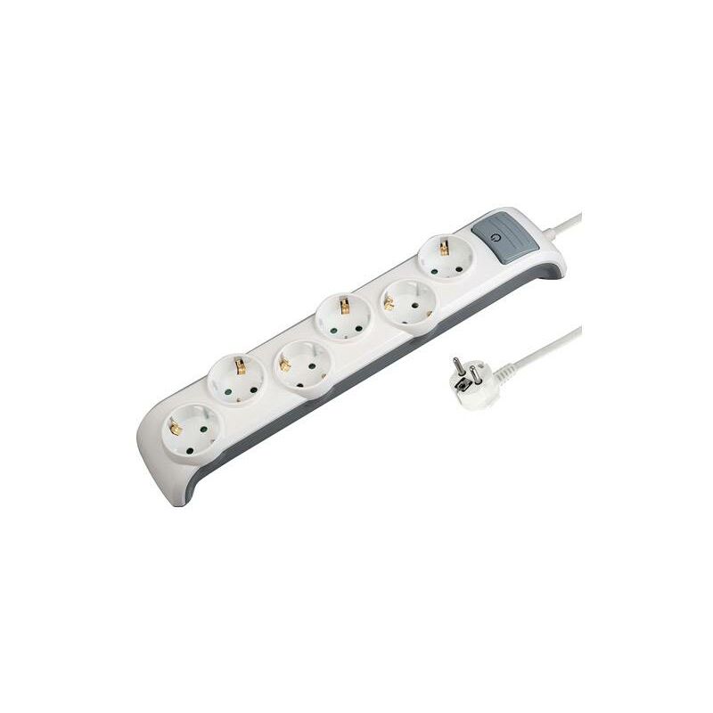 

Base múltiple de 5 tomas y 2 USB Electraline Blanco 2m