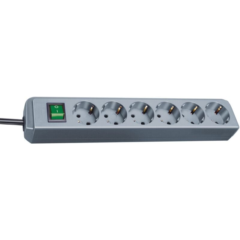 

1152340015 - Base múltiple Eco-Line gris plata con interruptor (3 tomas y 1.5 m) - Brennenstuhl