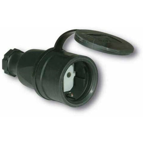 Base mobile in gomma 16A 250V nera retrattile CL121201
