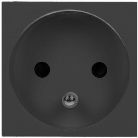 Base modular 45x45mm 1x2P+Z, tipo E francés, 16A 250V, negra