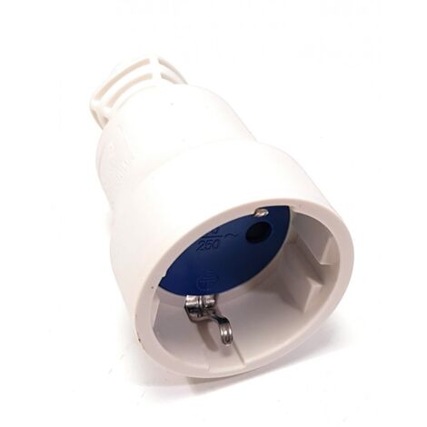 Base móvil 2P+T, 16A 250V PVC sujetacables abatible para fácil embornamiento blanco